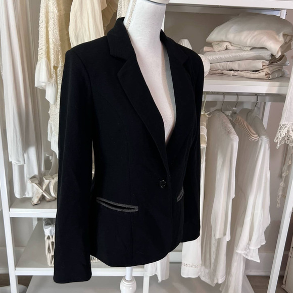 41 Hawthorn size small black jacket with wool shoulder patches & accents #1345 - Picture 3 of 9